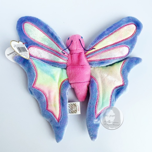 TY Beanie Babies Flitter Butterfly with Tag 1999 Plushie Retired Vintage HTF - Picture 2 of 6